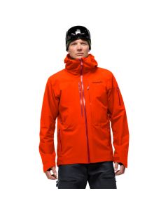 Norrona Lofoten Gore Tex isolierte Herren Ski/Snowboard Jacke Farbe Arednalin Rhubarb Frontansicht Modell